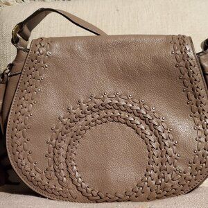 OrYANY Genuine Leather Saddle Bag-Taupe/Neutral Crossbody